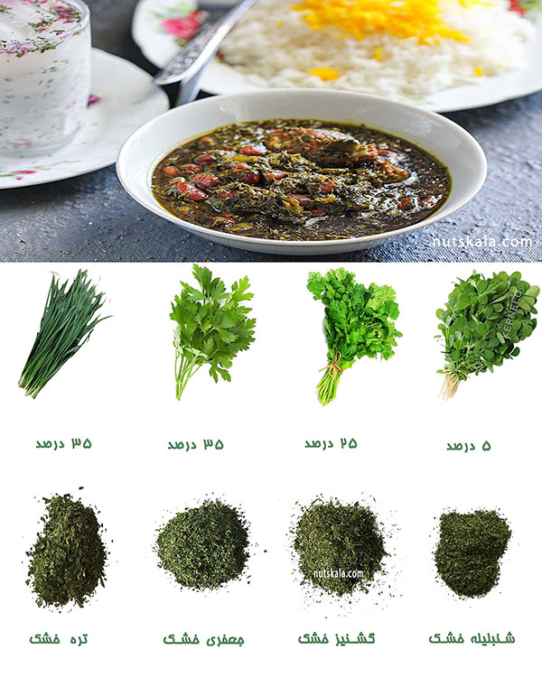 قیمت خرید ترکیب انواع سبزی ها چیست سبزی خشک دلمه کوکو آش پلویی دلمه آبگوشتی کوفته کرنلو ناتس کالا persian food dried fruits